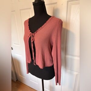 Gaze Pink Ribbed Knit Top